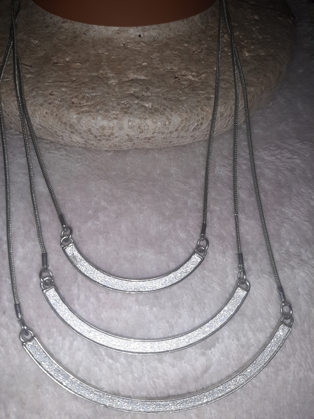 Silver Triple Arc Layered Necklace - Women Jewelry